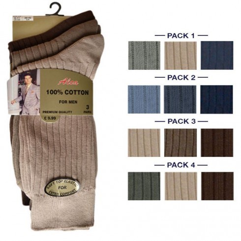 3 PACK CASCADE 100% COTTON SOCKS