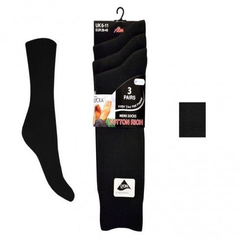 3 PACK CASCADE LYCRA SOCKS BLACK