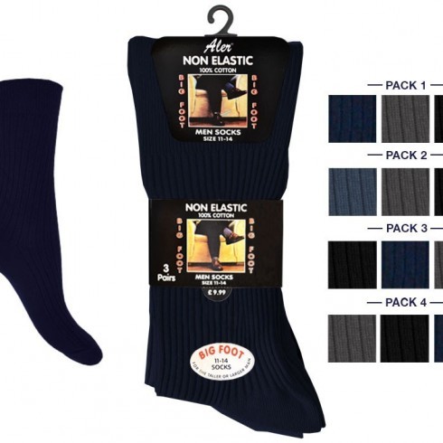 BIGFOOT 100% NON ELASTIC DARK ASSORTED SOCKS