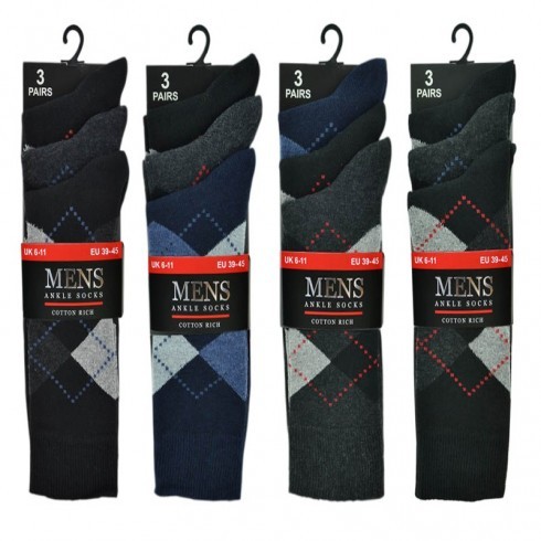 3 PACK ARGYLE SOCKS