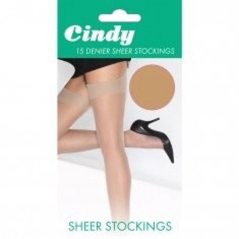 CINDY 15 DENIER SMOOTH KNIT STOCKING SAHARA