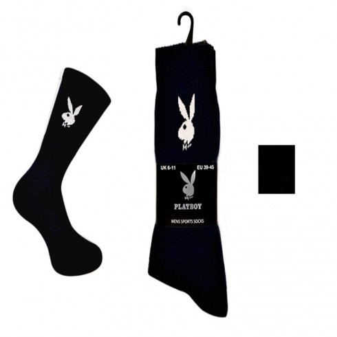 PLAYBOY MENS BLACK SPORT SOCKS