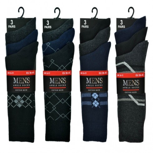 3 PACK PATTERNED SOCKS