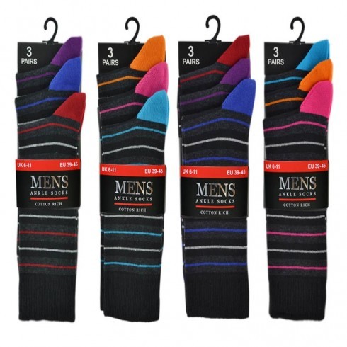 3 PACK FASHION STRIPE SOCKS