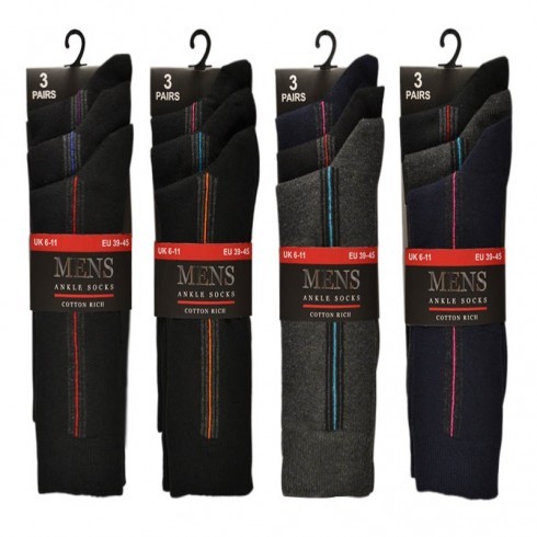 3 PACK VERTICAL STRIPE SOCKS