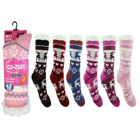 LADIES COZEE THERMAL LINED SOCKS