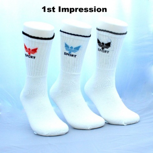 3 PACK CROWN MOTIF WHITE SPORT SOCKS