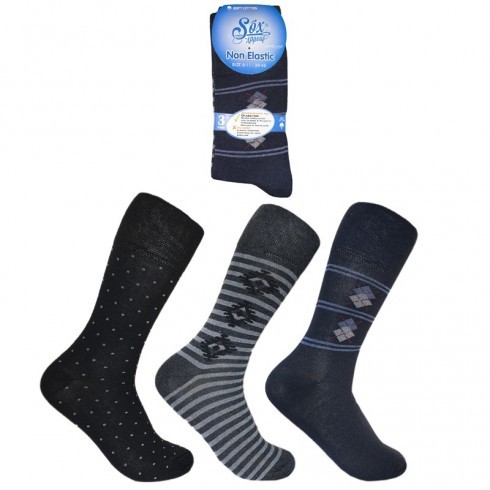 MENS NON ELASTIC DESIGN SOCKS 6-11