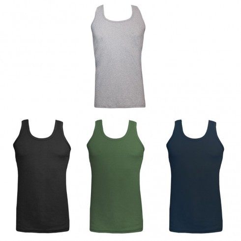 MENS SINGLE JERSEY COLOURED VEST