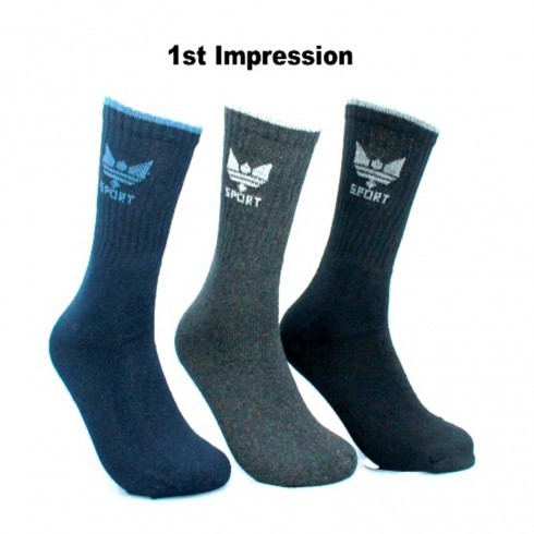 3 PACKNCROWN MOTIF SPORT SOCKS ASSORTED