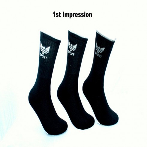 3 PACK CROWN BLACK SPORT SOCKS