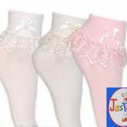 GIRLS JESTER LACE TRIM SOCKS