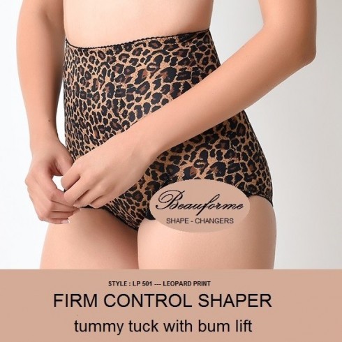 LADIES FIRM CONTROL BRIEF IN LEOPARD PRINT MEDIUM