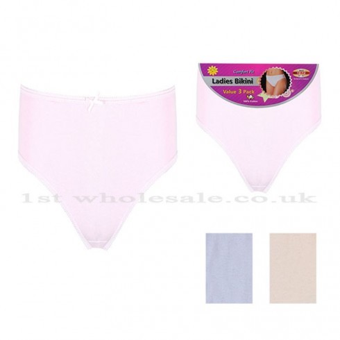 COTTON 3 PACK PASTEL SHADE BIKINI BRIEF