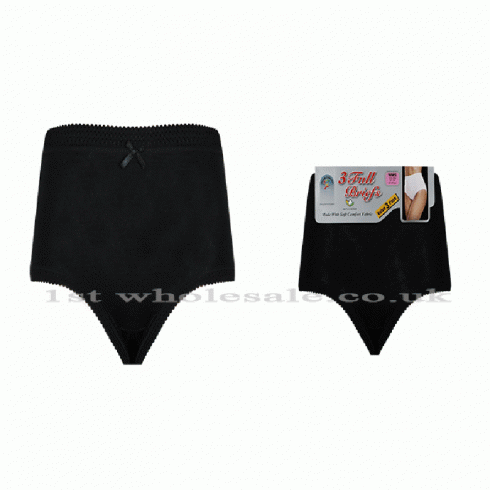LADIES FULL MAMA BRIEFS BLACK OS