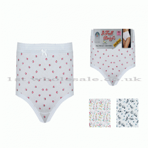 LADIES COTTON FULL MAMA BRIEF WITH FLOWER PRINT XXXOS