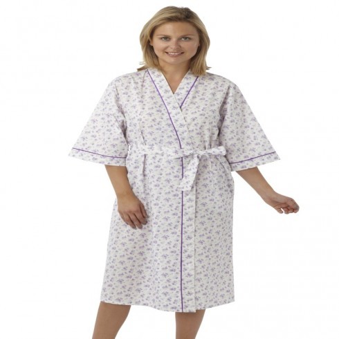LADIES POLY COTTON WRAP ROUND LYLAC 12-14