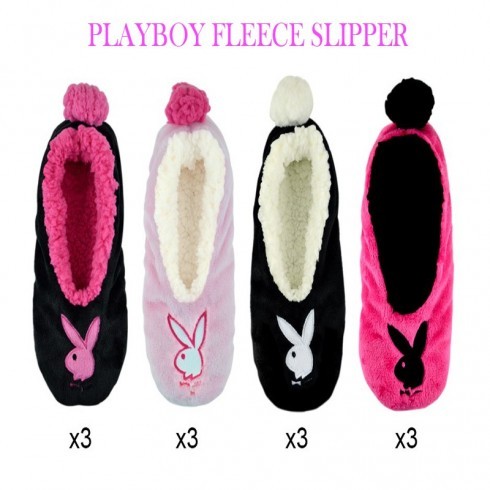 PLAYBOY LADIES FLEECE SLIPPER