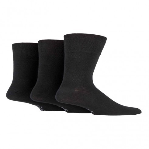 GENTLE GRIP PLAIN BLACK SOCKS