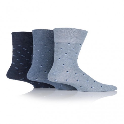 GENTLE GRIP BLUE SQUARED DESIGN SOCKS