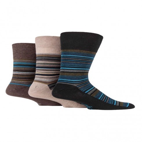 GENTLE GRIP BROWN STRIPES DESIGN SOCKS