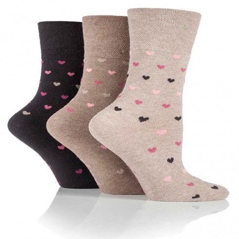 LADIES HEART DESIGN GENTLE GRIP SOCKS | 1st Impression Wholesale ...