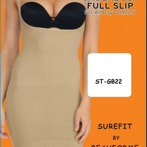SEAMLESS CONTROL UNDERBUST FULL SLIP BEIGE NUDE LARGE