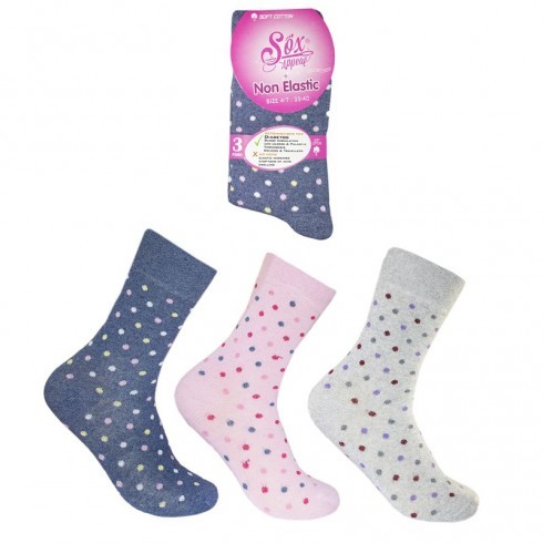 LADIES NON ELASTICATED DOT PRINT 4-7