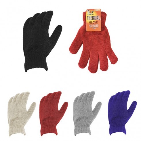 LADIES THERMAL GLOVES ASSORTED COLOURS