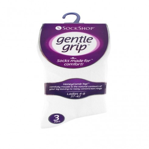 WHITE GENTLE GRIP SOCKS