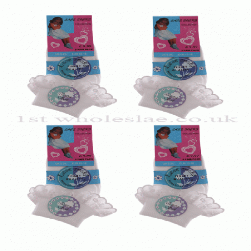 GIRLS WHITE FRILLY SOCKS 0/0