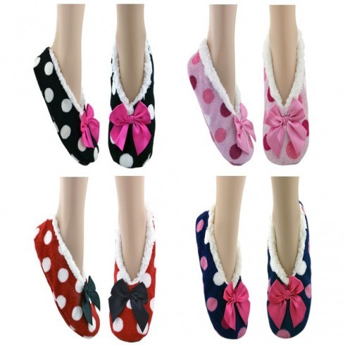 LADIES SOFTEEZ SLIPPER DOT PRINTS