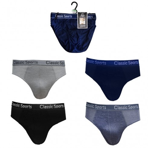 MENS ELASTICATED OPEN ELASTICATED SLIP BRIEFS SMALL