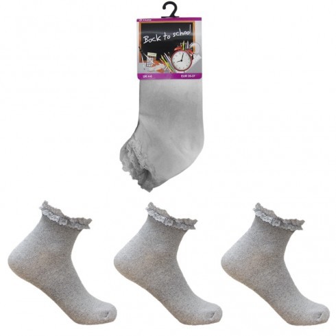 GIRLS LACE TRIM TRAINER SOCKS