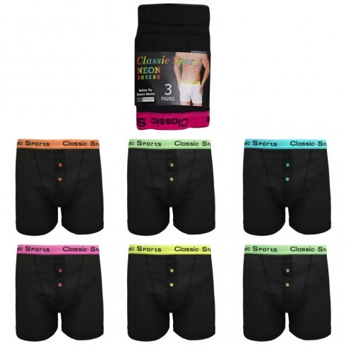 MENS NEON BAND BOXER SHORTS XX LARGE