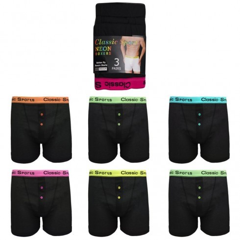 MENS NEON BAND BOXER SHORTS