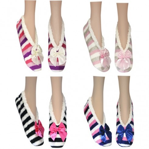 LADIES SOFTEEZ SLIPPER STRIPED PRINTS