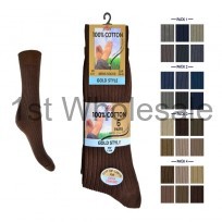 MENS 6 PACK 100% COTTON SOCKS FASHION COLOURS