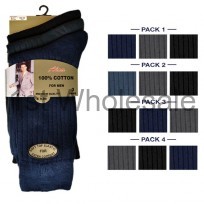 DARK ASSORTED3 PACK CASCADE 100% COTTON SOCKS