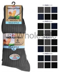 MENS 100% DARK ASSORTED 6PACK BANDROLL SOCKS