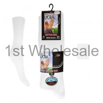 6 PACK LYCRA COTTON SOCKS WHITE