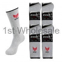 3PACK CROWN MOTIF GREY SPORT SOCKS