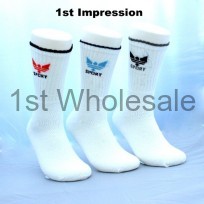 3 PACK CROWN MOTIF WHITE SPORT SOCKS