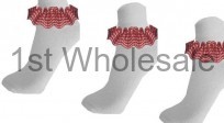 GINGHAM LACE SOCKS RED