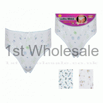 LADIES COTTON 3 PACK BIKINI BRIEF WITH FLOWER PRINT