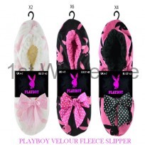 PLAYBOY LADIES FLEECE SLIPPER WITH BOW