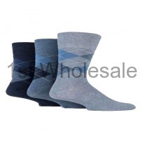 GENTLE GRIP BLUE ARGYLE DESIGN SOCKS