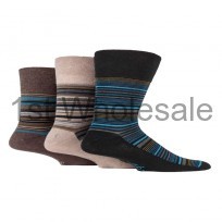 GENTLE GRIP BROWN STRIPES DESIGN SOCKS