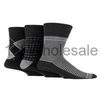 GENTLE GRIP SOFT BROWN STRIPES DESIGN SOCKS