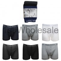 3PK CLASSIC SPORT GREY BAND BOXER SHORTS